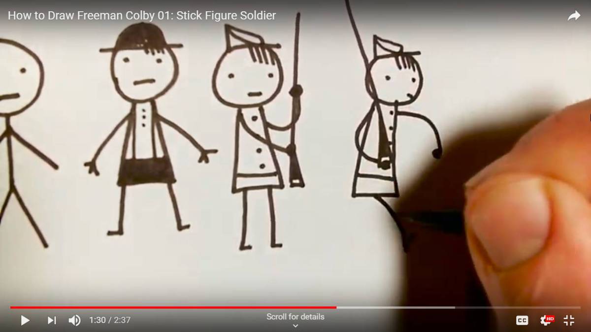 How to Draw Freeman Colby #1: Stick Figure&nbsp;Soldier